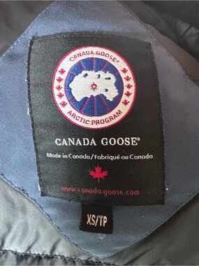 Canada Goose Navy Jacket with Red and White Arctic Patch